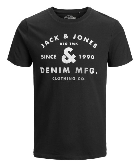 Jack & Jones Jeans T-Shirt Black - Μακό μπλουζάκια - Aνδρικά μπλουζεσ μεγάλα μεγέθη