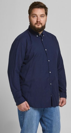 Jack & Jones Summer Shirt L/S Navy - Πουκάμισα - Aνδρικά πουκαμισα μεγαλα μεγάλα μεγέθη