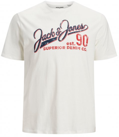 Jack & Jones Elogo T-Shirt White - Μακό μπλουζάκια - Aνδρικά μπλουζεσ μεγάλα μεγέθη