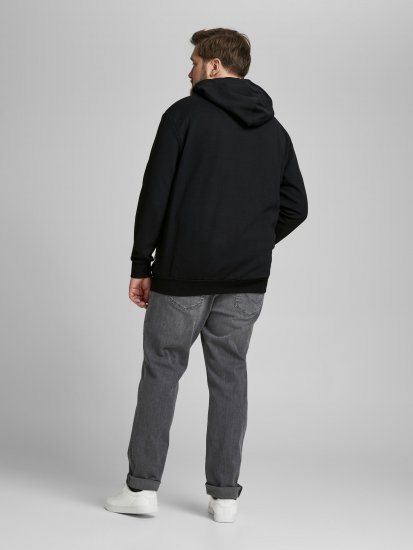 Jack & Jones Basic Hoodie Black - φούτερ/Φούτερ με κουκούλα - φούτερ/Φούτερ με κουκούλα ανδρικά μεγάλα μεγέθη 