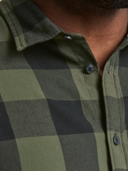 Jack & Jones Gingham L/S Shirt Dusty Olive - Πουκάμισα - Aνδρικά πουκαμισα μεγαλα μεγάλα μεγέθη