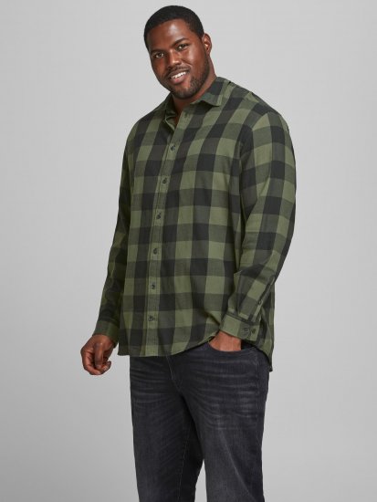 Jack & Jones Gingham L/S Shirt Dusty Olive - Πουκάμισα - Aνδρικά πουκαμισα μεγαλα μεγάλα μεγέθη