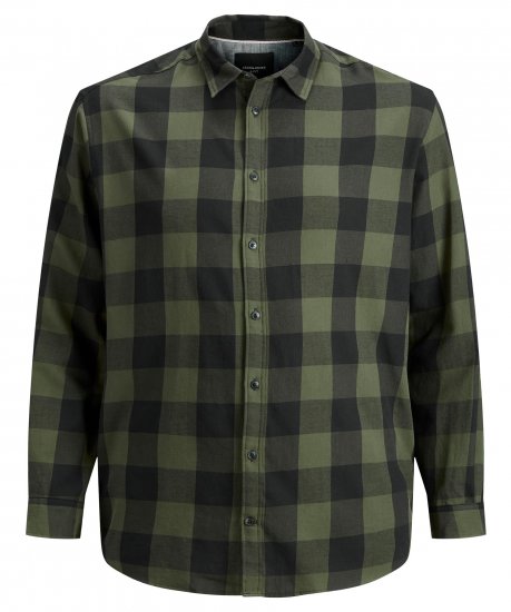 Jack & Jones Gingham L/S Shirt Dusty Olive - Πουκάμισα - Aνδρικά πουκαμισα μεγαλα μεγάλα μεγέθη