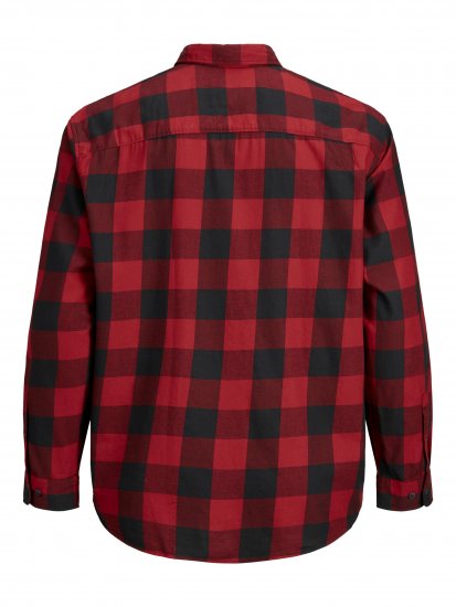 Jack & Jones Gingham Shirt L/S Brick Red - Πουκάμισα - Aνδρικά πουκαμισα μεγαλα μεγάλα μεγέθη