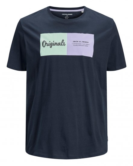 Jack & Jones Joshua T-shirt Navy - Μακό μπλουζάκια - Aνδρικά μπλουζεσ μεγάλα μεγέθη