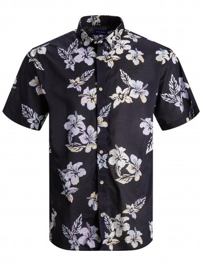 Jack & Jones Hazy Shirt S/S Dark Navy - Πουκάμισα - Aνδρικά πουκαμισα μεγαλα μεγάλα μεγέθη