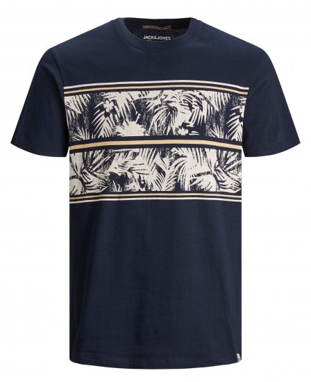Jack & Jones Sunnys Tee Navy Blazer - Μακό μπλουζάκια - Aνδρικά μπλουζεσ μεγάλα μεγέθη