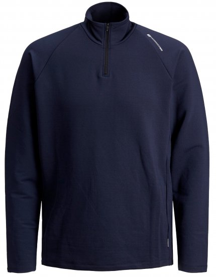 Jack & Jones Running Half Zip Sweat Navy - φούτερ/Φούτερ με κουκούλα - φούτερ/Φούτερ με κουκούλα ανδρικά μεγάλα μεγέθη 