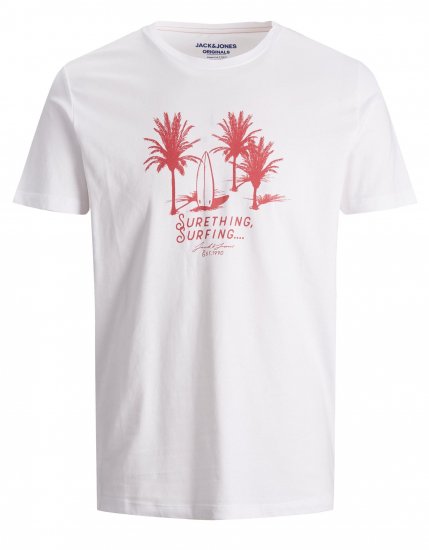 Jack & Jones Streams T-shirt White/Rose - Μακό μπλουζάκια - Aνδρικά μπλουζεσ μεγάλα μεγέθη