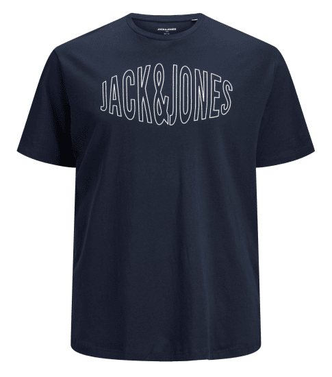 Jack & Jones Preston Crew Neck T-Shirt Navy - Μακό μπλουζάκια - Aνδρικά μπλουζεσ μεγάλα μεγέθη