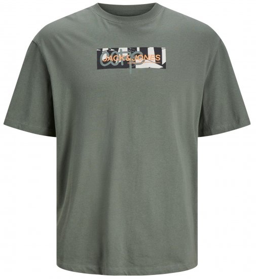 Jack & Jones JCOAOP PRINT T-Shirt Agave Green - Μακό μπλουζάκια - Aνδρικά μπλουζεσ μεγάλα μεγέθη
