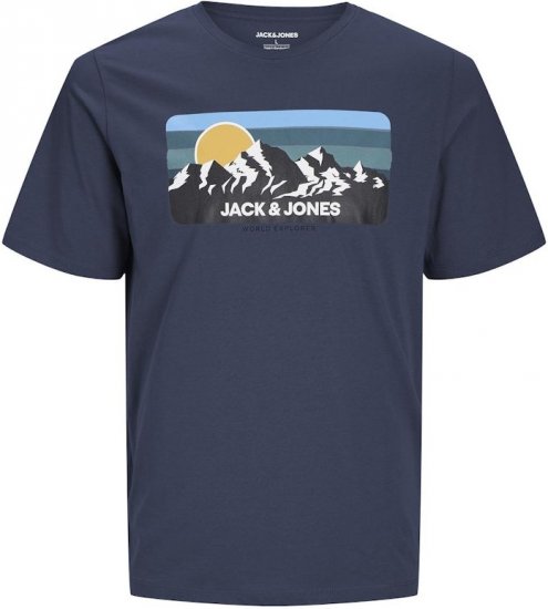 Jack & Jones PEAK T-Shirt Navy Blazer - Μακό μπλουζάκια - Aνδρικά μπλουζεσ μεγάλα μεγέθη