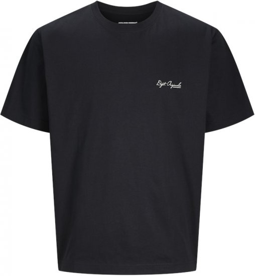 Jack & Jones Lington Back And Front Print Crew Neck T-Shirt Black - Μακό μπλουζάκια - Aνδρικά μπλουζεσ μεγάλα μεγέθη