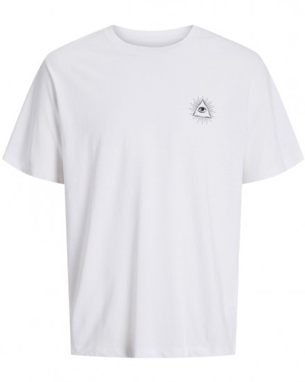 Jack & Jones Jackie Crew Neck T-Shirt White - Μακό μπλουζάκια - Aνδρικά μπλουζεσ μεγάλα μεγέθη