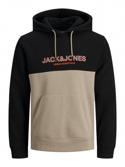 Jack & Jones JJEURBAN BLOCKING SWEAT Beige - φούτερ/Φούτερ με κουκούλα - φούτερ/Φούτερ με κουκούλα ανδρικά μεγάλα μεγέθη 