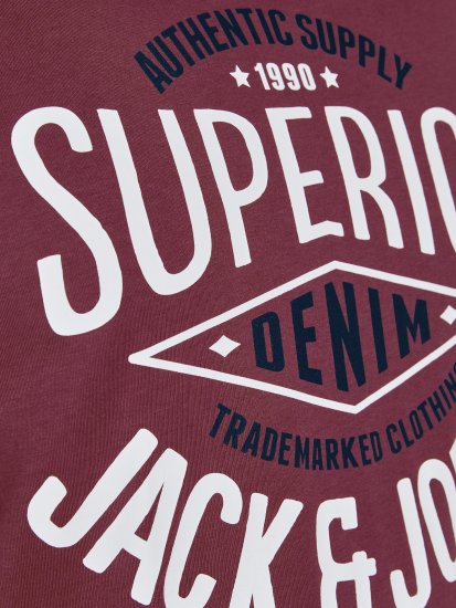 Jack & Jones JJELOGO TEE Hawthorn Rose - Μακό μπλουζάκια - Aνδρικά μπλουζεσ μεγάλα μεγέθη