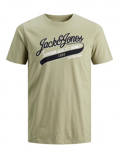 Jack & Jones JJELOGO TEE Light Green - Μακό μπλουζάκια - Aνδρικά μπλουζεσ μεγάλα μεγέθη