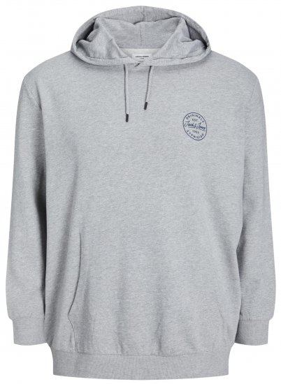 Jack & Jones JJESHARK SWEAT Hoodie Light Grey - φούτερ/Φούτερ με κουκούλα - φούτερ/Φούτερ με κουκούλα ανδρικά μεγάλα μεγέθη 
