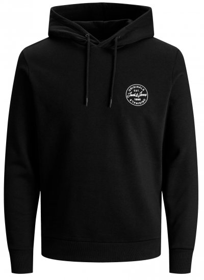 Jack & Jones JJESHARK SWEAT Hoodie Black - φούτερ/Φούτερ με κουκούλα - φούτερ/Φούτερ με κουκούλα ανδρικά μεγάλα μεγέθη 