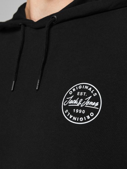 Jack & Jones JJESHARK SWEAT Hoodie Black - φούτερ/Φούτερ με κουκούλα - φούτερ/Φούτερ με κουκούλα ανδρικά μεγάλα μεγέθη 