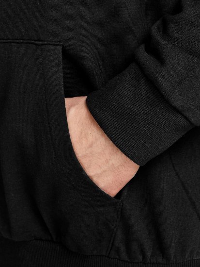 Jack & Jones JJESHARK SWEAT Hoodie Black - φούτερ/Φούτερ με κουκούλα - φούτερ/Φούτερ με κουκούλα ανδρικά μεγάλα μεγέθη 