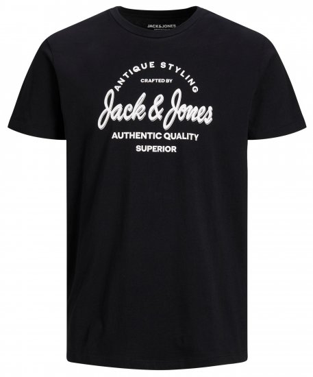 Jack & Jones JJERAFA TEE Black - Μακό μπλουζάκια - Aνδρικά μπλουζεσ μεγάλα μεγέθη