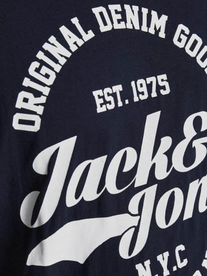 Jack & Jones JJERAFA TEE Navy - Μακό μπλουζάκια - Aνδρικά μπλουζεσ μεγάλα μεγέθη