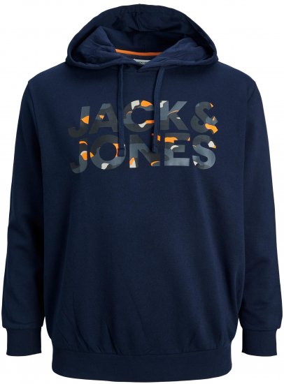 Jack & Jones JJRAMP Hoodie Navy - φούτερ/Φούτερ με κουκούλα - φούτερ/Φούτερ με κουκούλα ανδρικά μεγάλα μεγέθη 