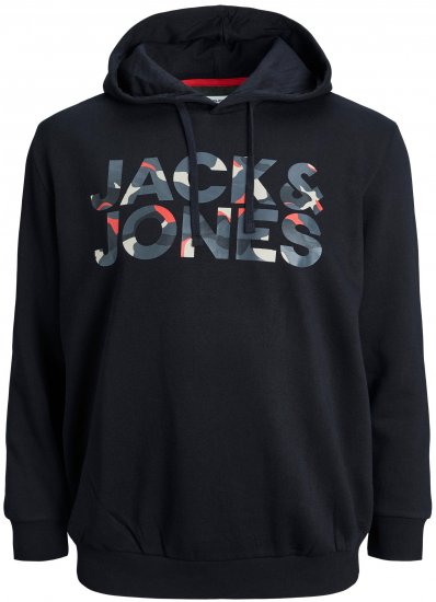 Jack & Jones JJRAMP Hoodie Black - φούτερ/Φούτερ με κουκούλα - φούτερ/Φούτερ με κουκούλα ανδρικά μεγάλα μεγέθη 