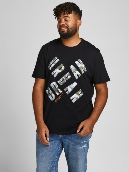 Jack & Jones JCOSTREET TEE Black - Μακό μπλουζάκια - Aνδρικά μπλουζεσ μεγάλα μεγέθη