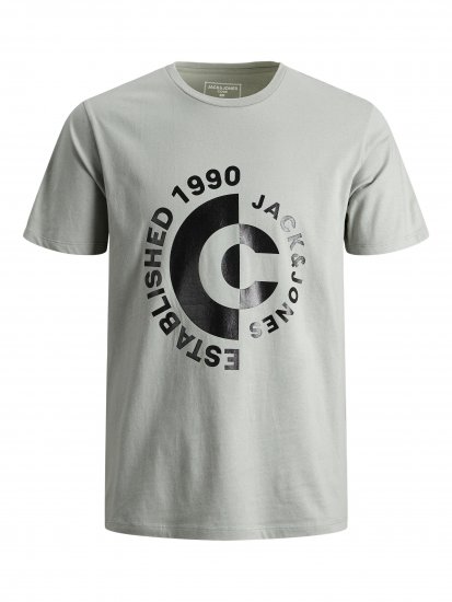 Jack & Jones JCOSPRING T-Shirt Gray - Μακό μπλουζάκια - Aνδρικά μπλουζεσ μεγάλα μεγέθη