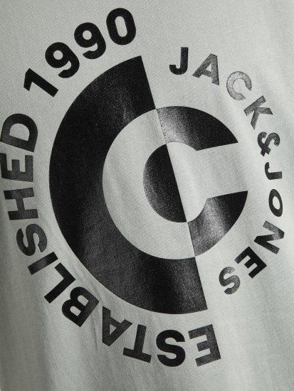 Jack & Jones JCOSPRING T-Shirt Gray - Μακό μπλουζάκια - Aνδρικά μπλουζεσ μεγάλα μεγέθη