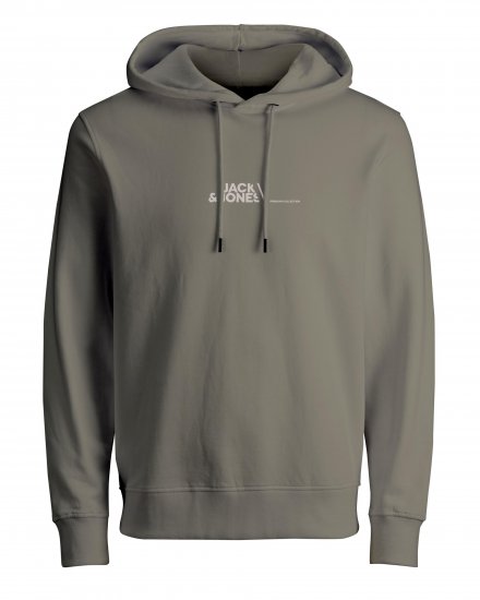Jack & Jones JPRBLABOOSTER SWEAT Light Gray - φούτερ/Φούτερ με κουκούλα - φούτερ/Φούτερ με κουκούλα ανδρικά μεγάλα μεγέθη 