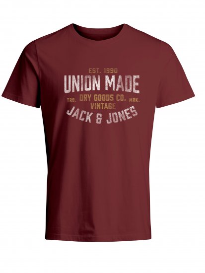 Jack & Jones JPRBLUBOOSTER TEE Red - Μακό μπλουζάκια - Aνδρικά μπλουζεσ μεγάλα μεγέθη
