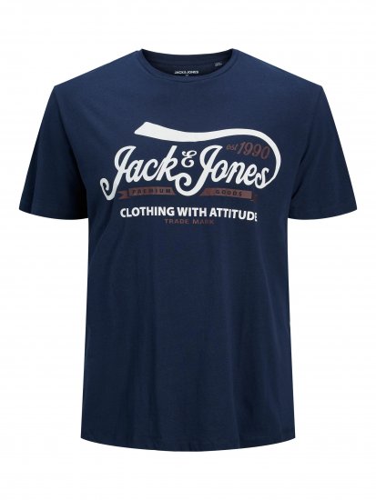 Jack & Jones JPRBLUBOOSTER TEE Navy - Μακό μπλουζάκια - Aνδρικά μπλουζεσ μεγάλα μεγέθη