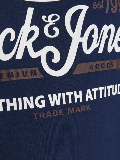 Jack & Jones JPRBLUBOOSTER TEE Navy - Μακό μπλουζάκια - Aνδρικά μπλουζεσ μεγάλα μεγέθη