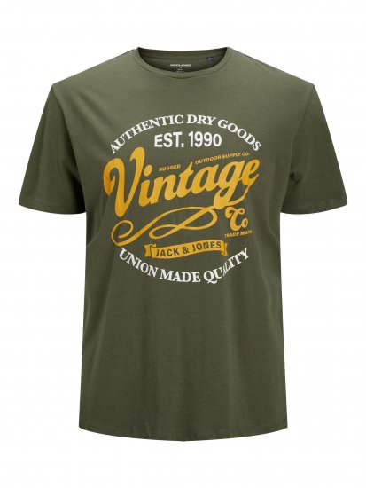 Jack & Jones JPRBLUBOOSTER TEE Khaki - Μακό μπλουζάκια - Aνδρικά μπλουζεσ μεγάλα μεγέθη