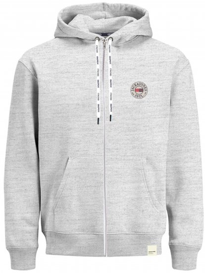 Jack & Jones JORINTERNATIONAL ZIP Hoodie Grey - φούτερ/Φούτερ με κουκούλα - φούτερ/Φούτερ με κουκούλα ανδρικά μεγάλα μεγέθη 