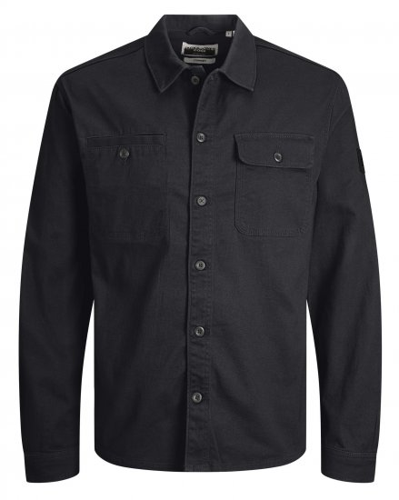 Jack & Jones JCOBEN LS Overshirt Black - Πουκάμισα - Aνδρικά πουκαμισα μεγαλα μεγάλα μεγέθη