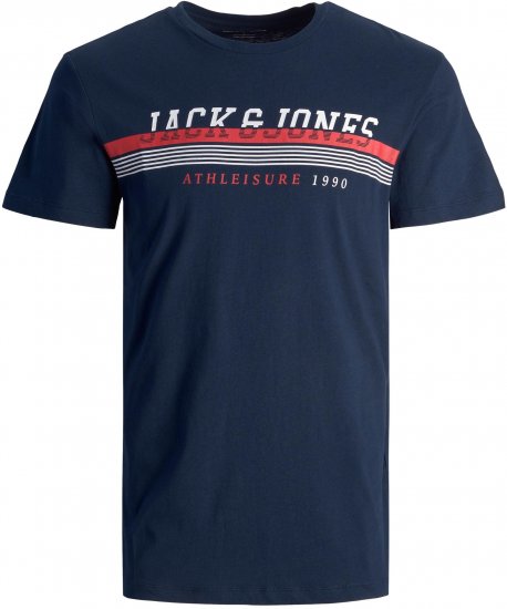 Jack & Jones JJIRON TEE Navy - Μακό μπλουζάκια - Aνδρικά μπλουζεσ μεγάλα μεγέθη