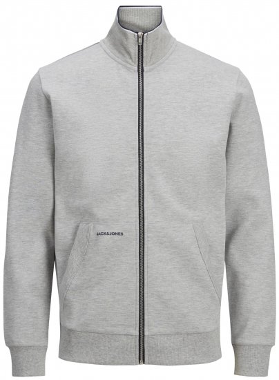 Jack & Jones JJAIDEN ZIP Sweater Grey - φούτερ/Φούτερ με κουκούλα - φούτερ/Φούτερ με κουκούλα ανδρικά μεγάλα μεγέθη 
