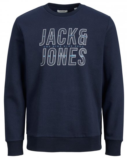 Jack & Jones JJXILO Sweat Navy - φούτερ/Φούτερ με κουκούλα - φούτερ/Φούτερ με κουκούλα ανδρικά μεγάλα μεγέθη 