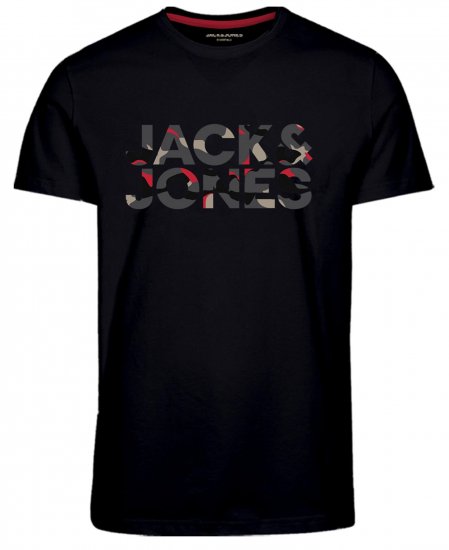 Jack & Jones JJRAMP T-Shirt Soldier Print Black - Μακό μπλουζάκια - Aνδρικά μπλουζεσ μεγάλα μεγέθη