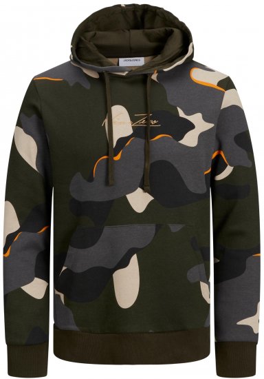 Jack & Jones JJCRAMP Hoodie Green - φούτερ/Φούτερ με κουκούλα - φούτερ/Φούτερ με κουκούλα ανδρικά μεγάλα μεγέθη 