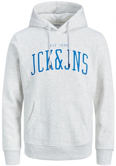 Jack & Jones JJCEMB Hoodie White - φούτερ/Φούτερ με κουκούλα - φούτερ/Φούτερ με κουκούλα ανδρικά μεγάλα μεγέθη 