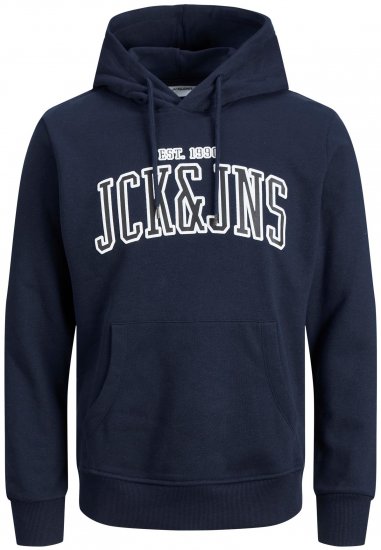 Jack & Jones JJCEMB Hoodie Navy - φούτερ/Φούτερ με κουκούλα - φούτερ/Φούτερ με κουκούλα ανδρικά μεγάλα μεγέθη 