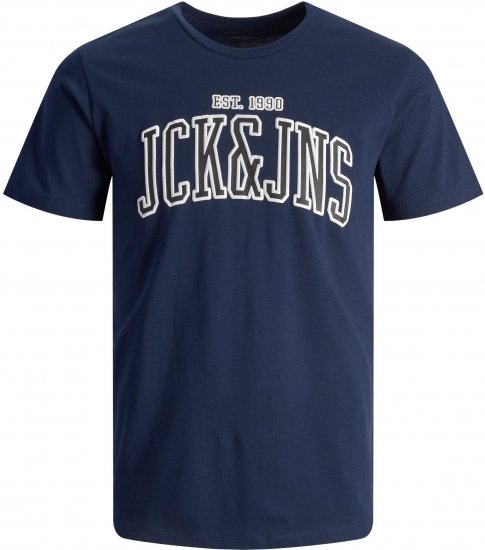 Jack & Jones JJCEMB TEE Navy - Μακό μπλουζάκια - Aνδρικά μπλουζεσ μεγάλα μεγέθη