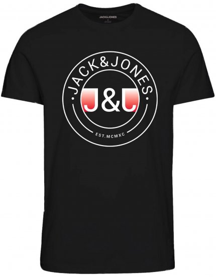 Jack & Jones JJMILAS T-Shirt Black - Μακό μπλουζάκια - Aνδρικά μπλουζεσ μεγάλα μεγέθη