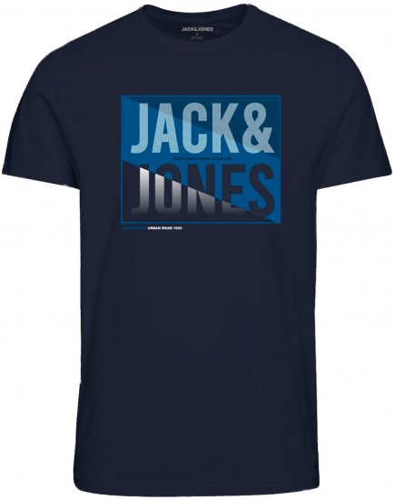Jack & Jones JJSCOTT TEE Navy - Μακό μπλουζάκια - Aνδρικά μπλουζεσ μεγάλα μεγέθη