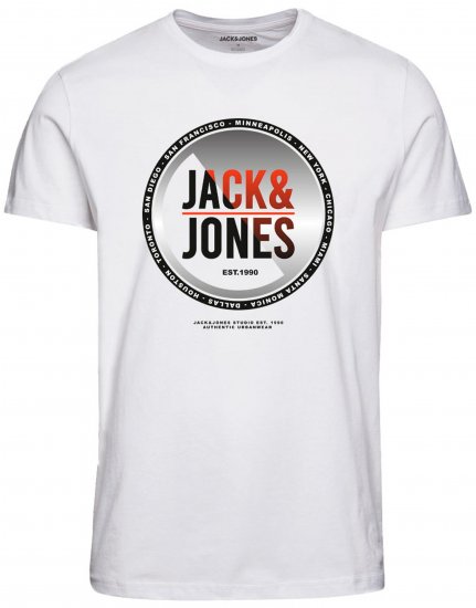 Jack & Jones JJSCOTT TEE White - Μακό μπλουζάκια - Aνδρικά μπλουζεσ μεγάλα μεγέθη